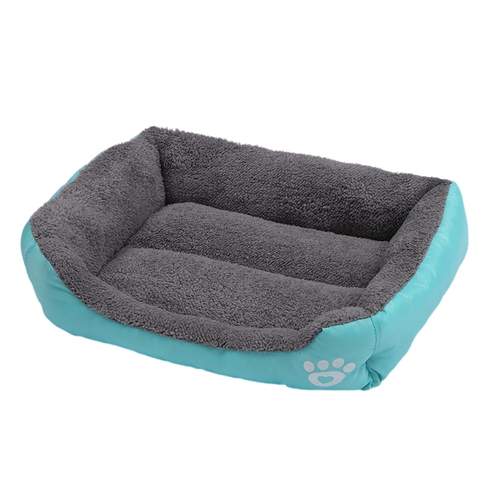 Mateju Plush Pet Bed Rectangle, Comfortable Fluffy Pet Cushion Warm Thick Warm Soft Plush Dog Cat Bed for Indoor Calming Puppy Kitten Petbed, for Small Medium (Lake blue,43x32x10cm) — image 1