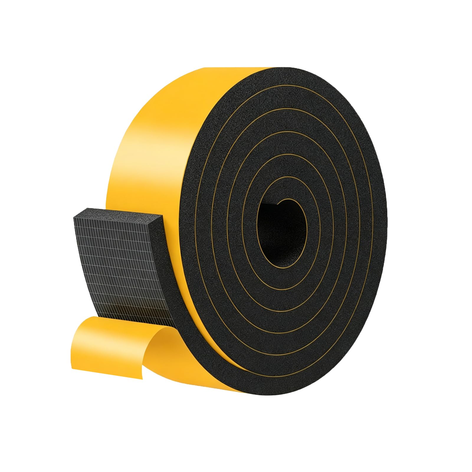 Draft Excluder for Doors,Window Draft Excluder,High Density CR,Strong Adhesive,Soundproof,Window Seal for Door,Window(Black,50mm x 10mm x 2M)