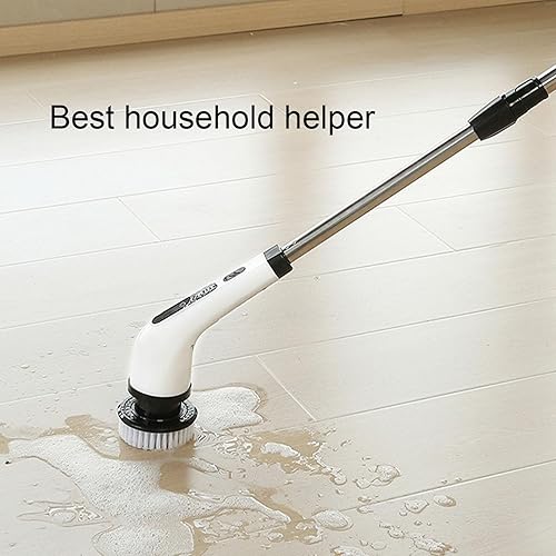 Miniatura 8 de Cepillo giratorio eléctrico, cepillo de limpieza inalámbrico multifunción con mango retráctil y 9 cepillos para azulejos de bañera de baño
