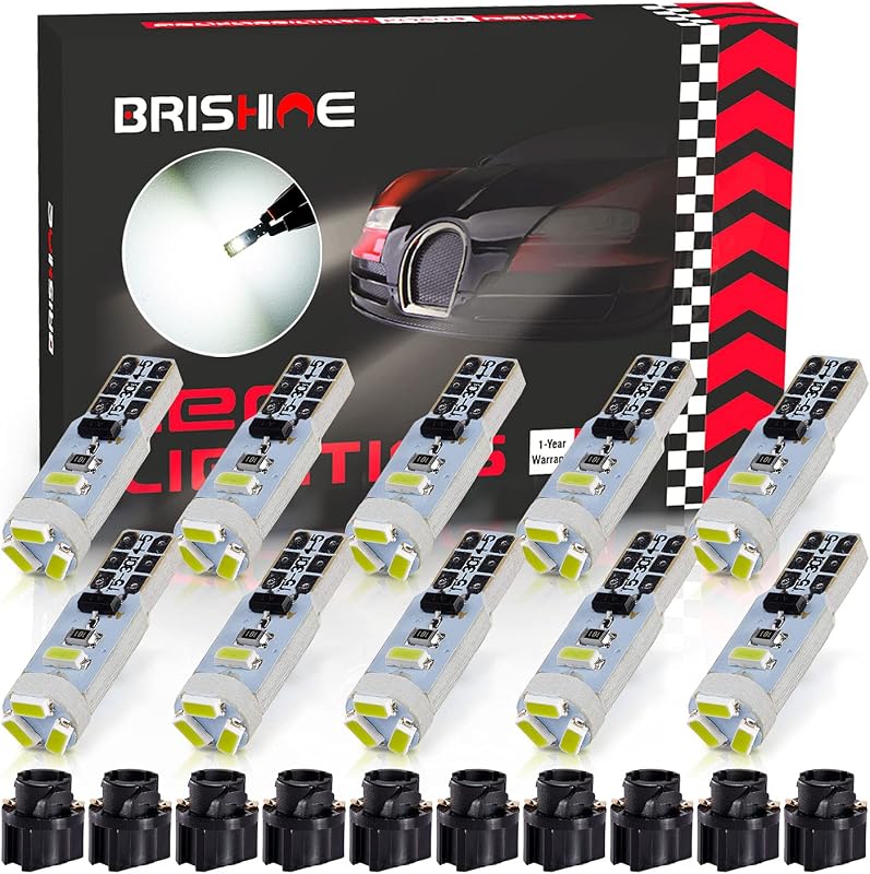 Lâmpadas LED T5/74 BRISHINE Xenon White 6000K com soquete twist lock – Kit com 10