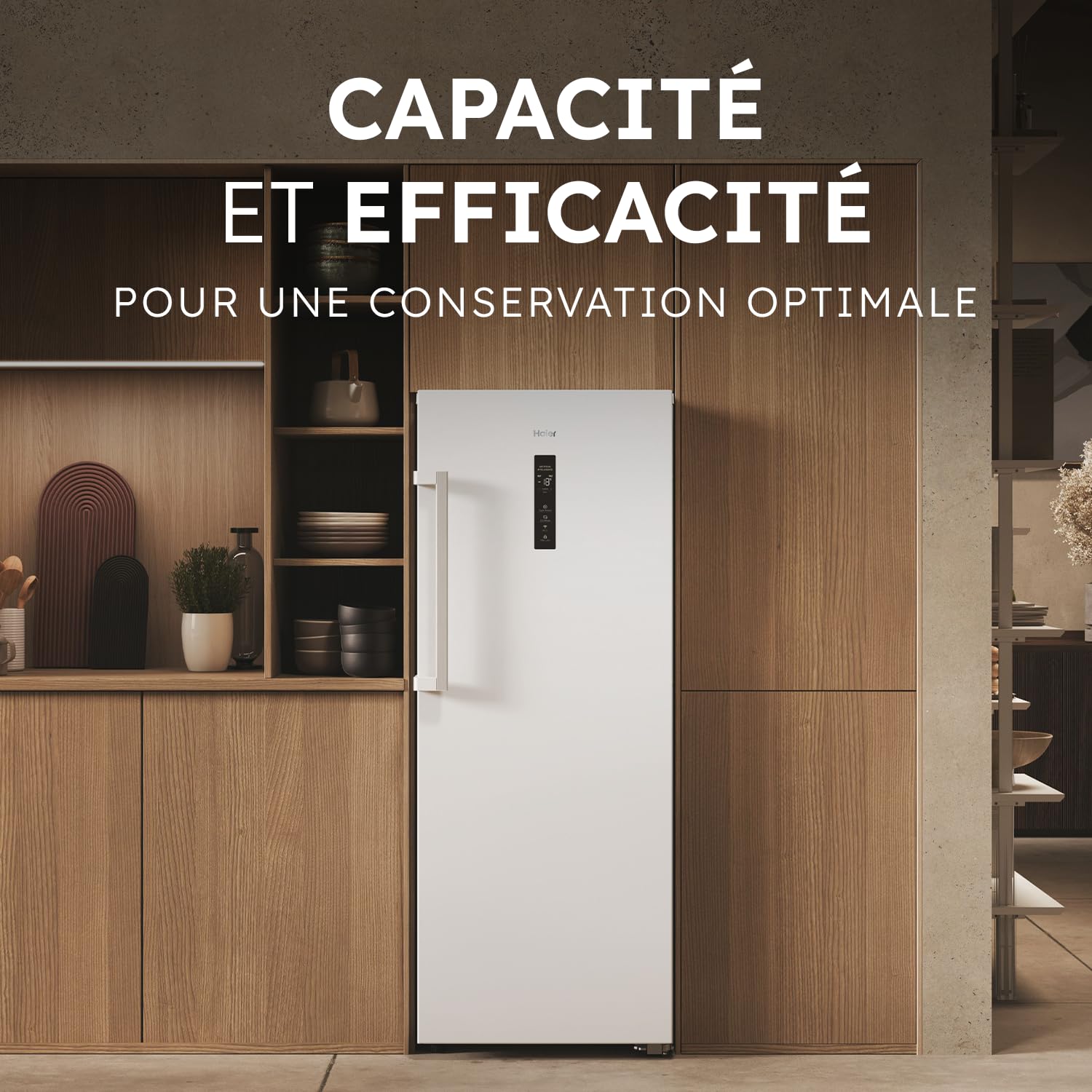 Haier Congélateur Armoire Connecté 1 Porte Total No Frost 226 Litres 153,5x60x73,7 cm H4F226WEH1 Blanc
