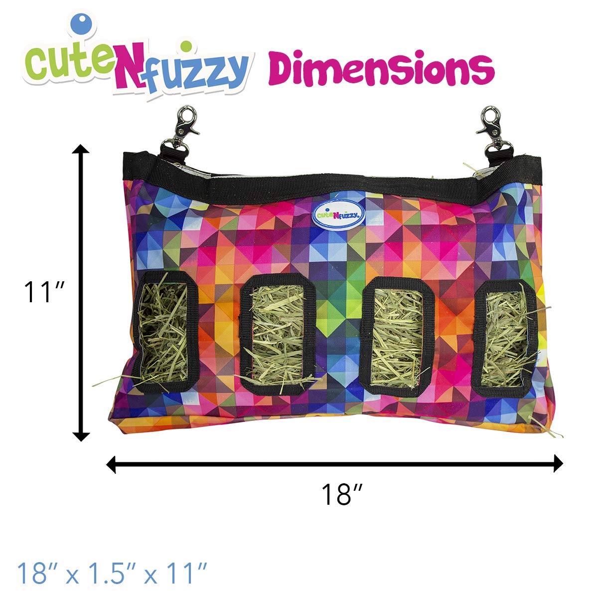 18"x11"x1.5" Small Pet Hanging Hay Bag for Guinea Pigs and Rabbits with 6 Month Warranty - image 3