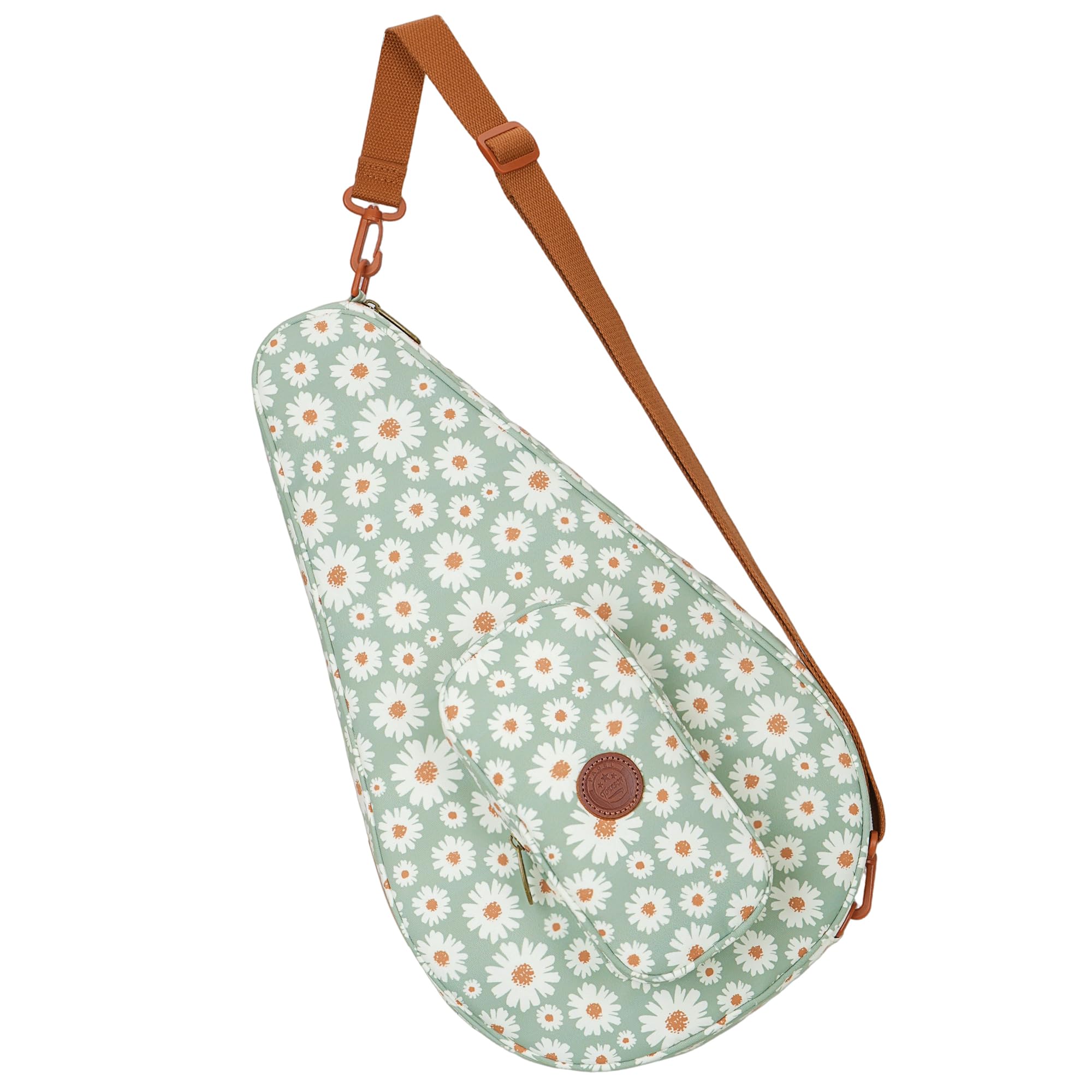 Borsa per racchette da padel floreale, in nylon idrorepellente con tasca frontale
