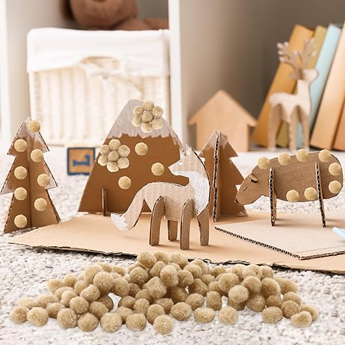 Miniatura 38 de Blulu - Pompones para manualidades y suministros de hobby, 500 unidades, 0.5 in Rojo