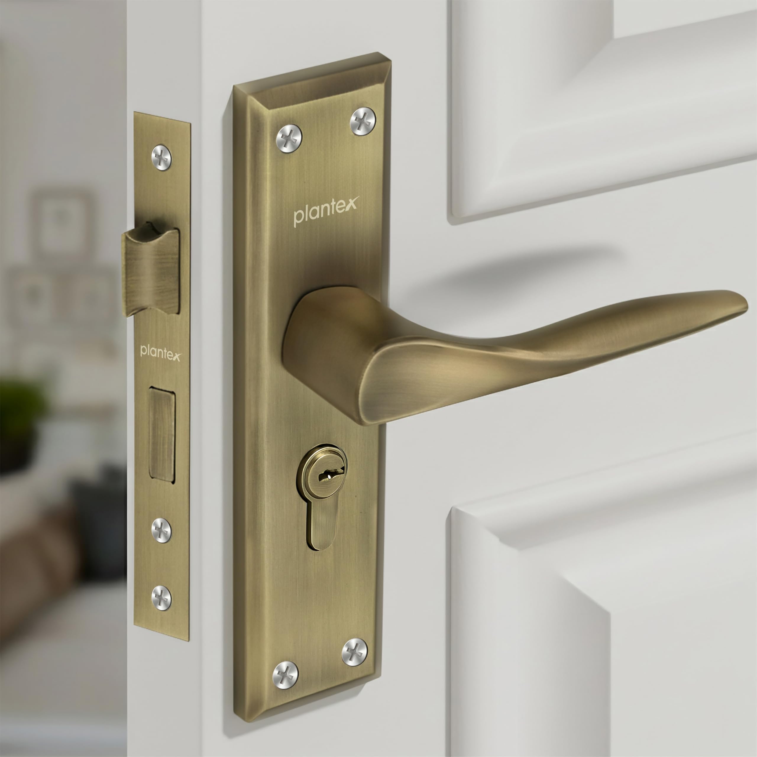 Plantex Mortise Lock Handle Set - 6-Lever, 3 Keys -9 Plantex Mortise Lock Handle Set - 6-Lever, 3 Keys -9