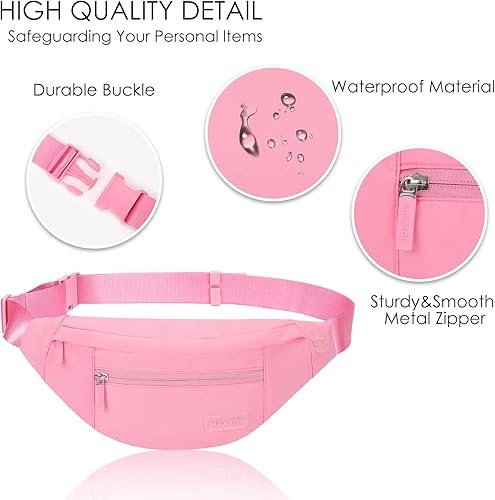 Miniatura 4 de MAXTOP - Cangurera cruzada grande con 4 bolsillos con cremallera, ideal para eventos deportivos, festivales, entrenamiento, viajes, correr y uso