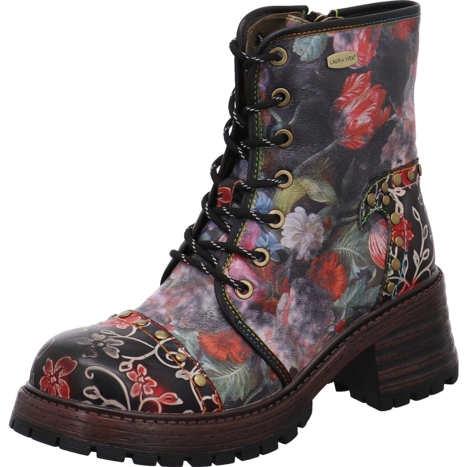 Laura Vita Kleo 03 Damen Schnürboot Leder/Textil schwarz schwarz