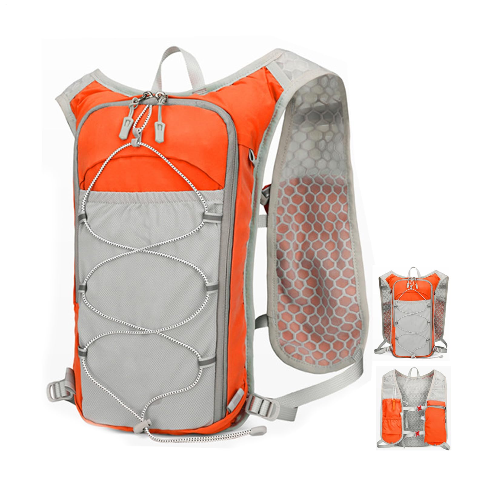 Zaino da corsa, zaino da jogging con tasche riflettenti per idratazione, design ergonomico e traspirante, per corsa, ciclismo o avventure all'aria aperta, 1 pezzo