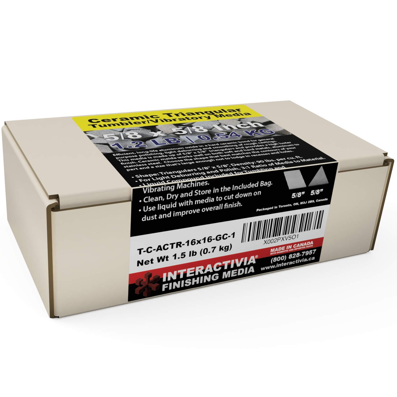 5/8” x 5/8” Angle Cut Triangulars - General Purpose Formula Tumbling Or  Vibratory Media 1.2 lbs/0.54 kg Includes a (Clean, Dry and Store) Bag for  use ...