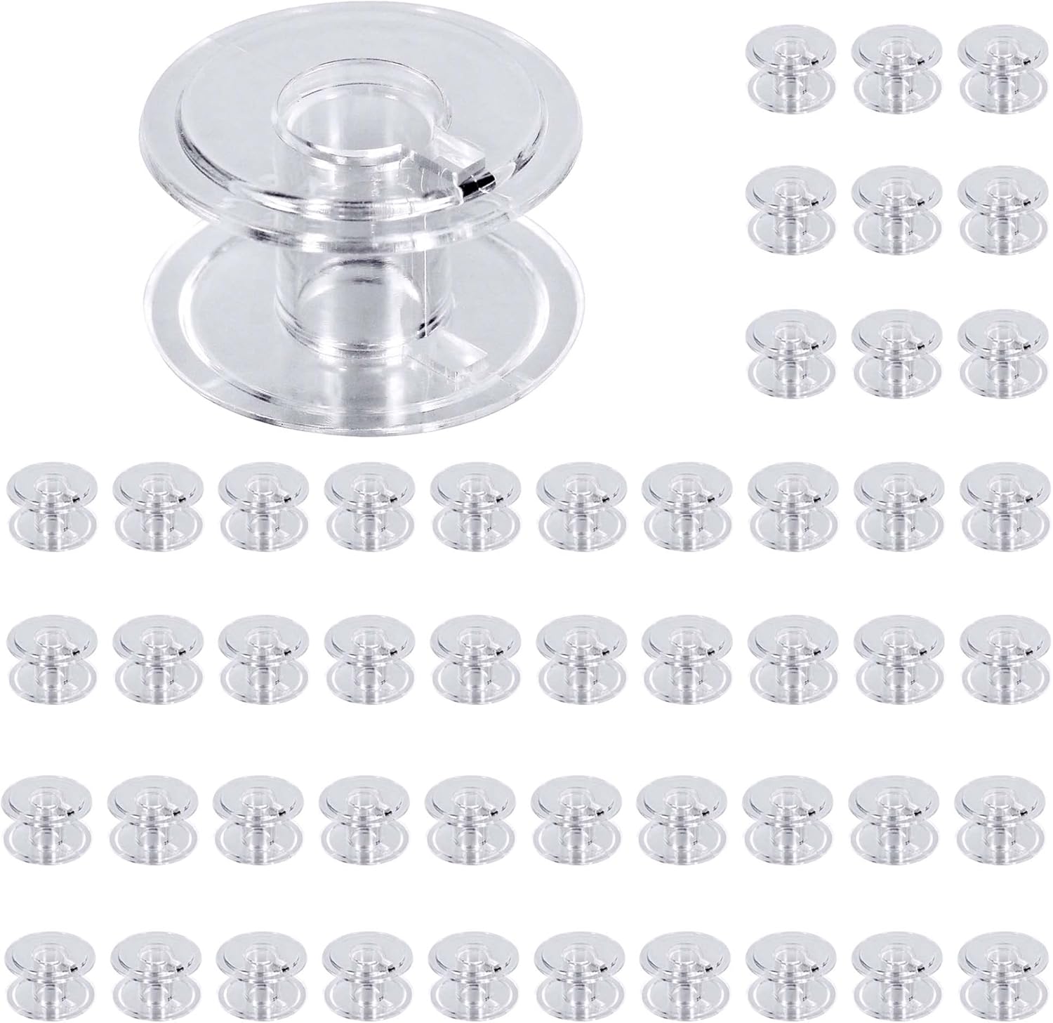 SINGER Class 15 Bobbins for Sewing Machines, Transparent