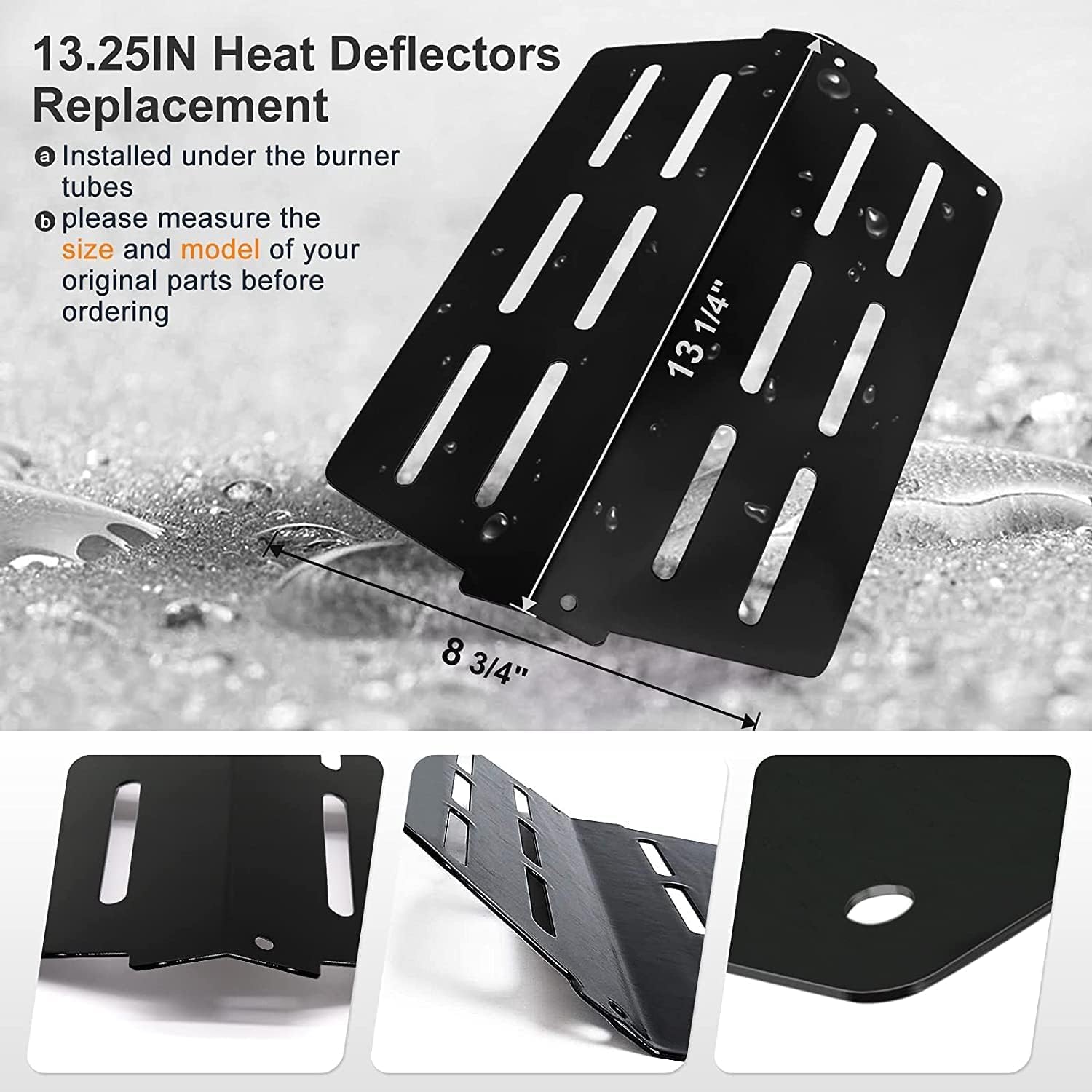 Criditpid Grill Replacement Parts for Weber Genesis 300 Series Grills with Front Mounted Control, Flavorizer Bars, Heat Deflectors, Burners & Electronic Igniter for Weber Genesis 310 320 Gas Grills