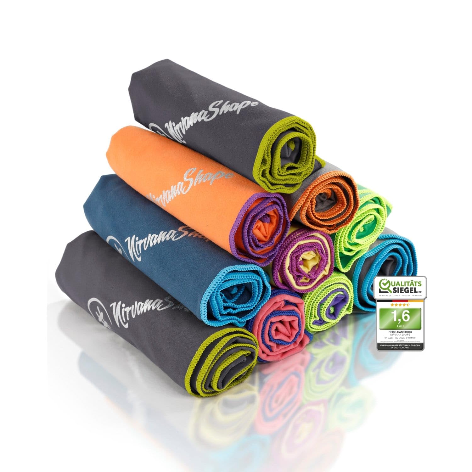 NirvanaShape Mikrofaser Handtuch - Reisehandtuch, Badetuch für Urlauber - kompakte, schnelltrocknende Microfaser Handtücher als Strandtuch, Sporthandtuch - für Reisen, Camping, Sport - 180 x 90 cm