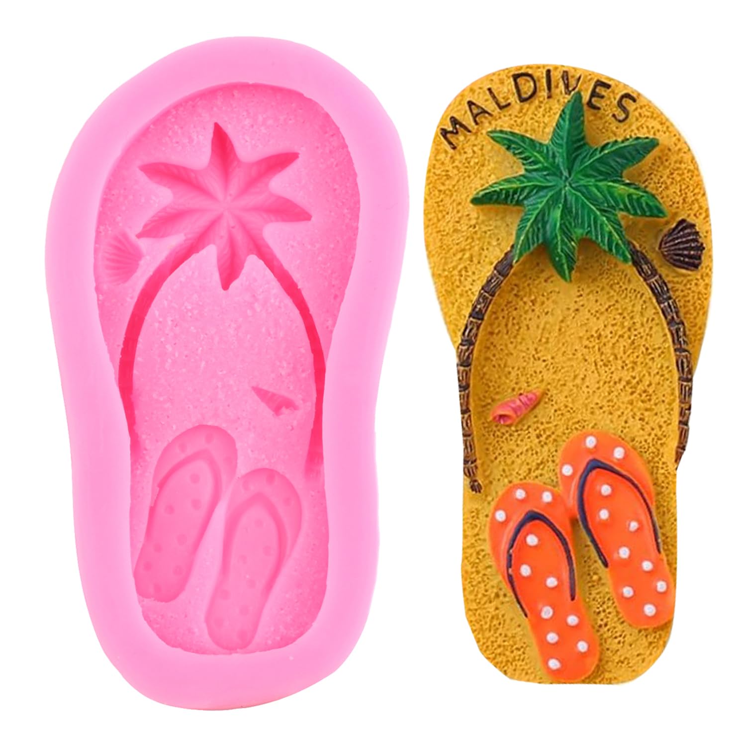 XMOLDNMS Beach Slippers Silicone Mold For Cake Decorating Cupcake Topper Candy Chocolate Gum Paste Polymer Clay