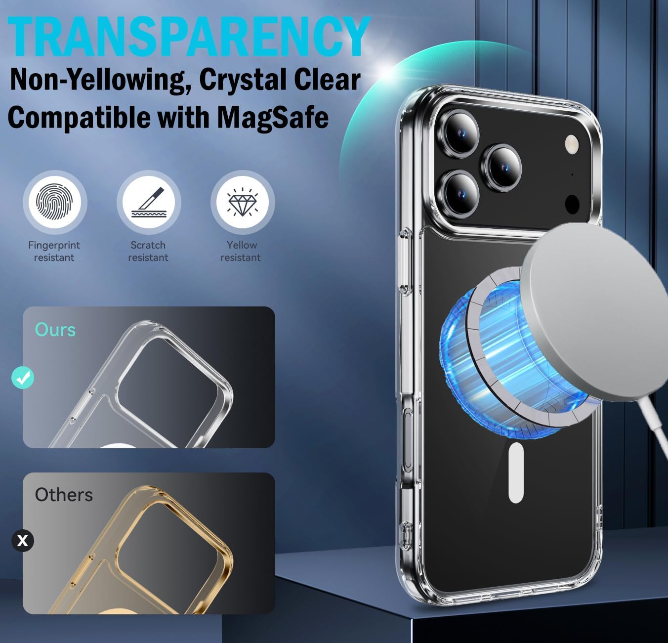 Nakedcellphone Case and Wallet Combo for iPhone 17 Pro Max, Clear Cover (Compatible with MagSafe) and Magnetic Folio RFID Credit Card Holder - Black Leather - Image 9