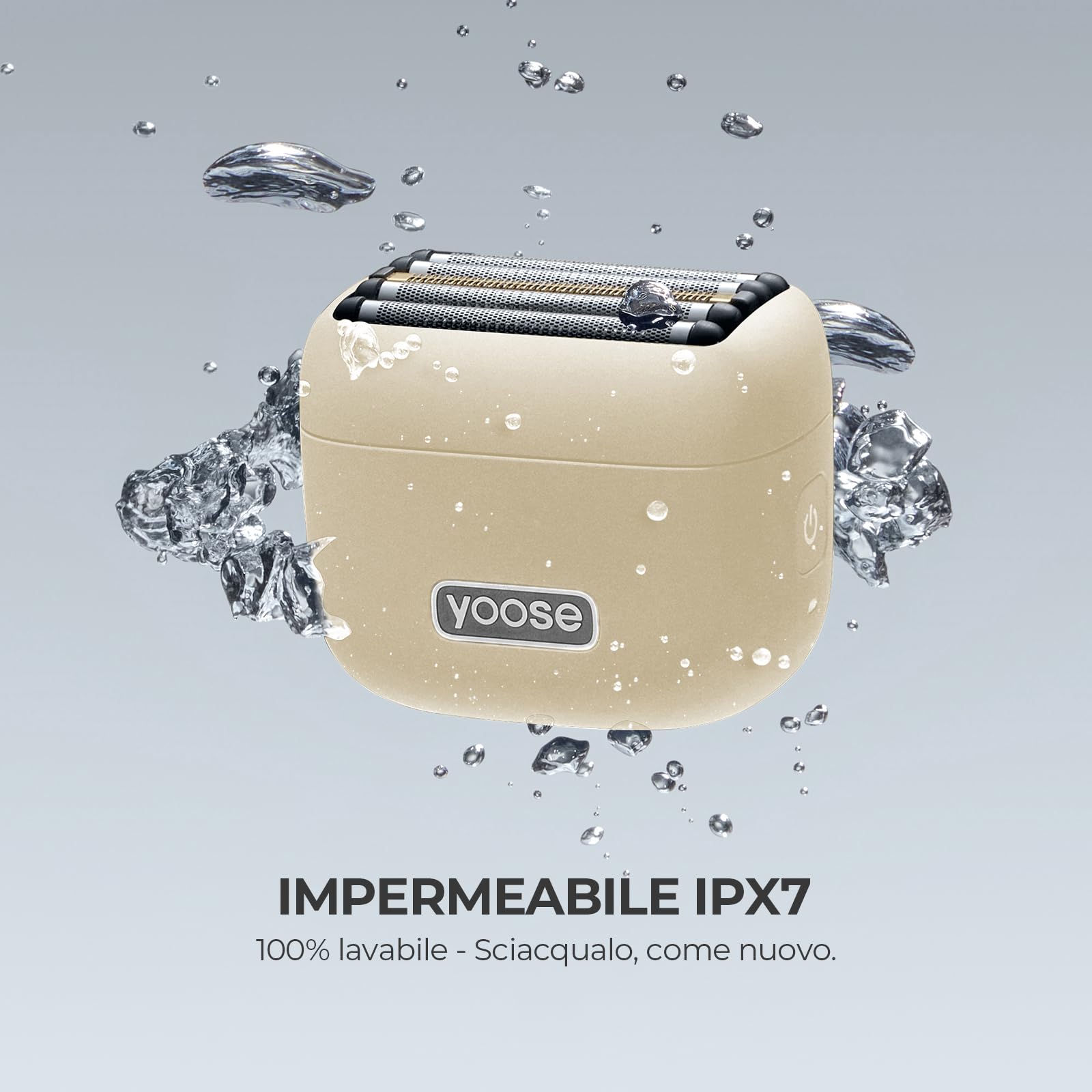 Yoose MINI 5 Rasoio Elettrico barba Uomo a Lamina, Regolabarba Professionale Ricaricabile Wet&Dry IPX7 Water Resistance