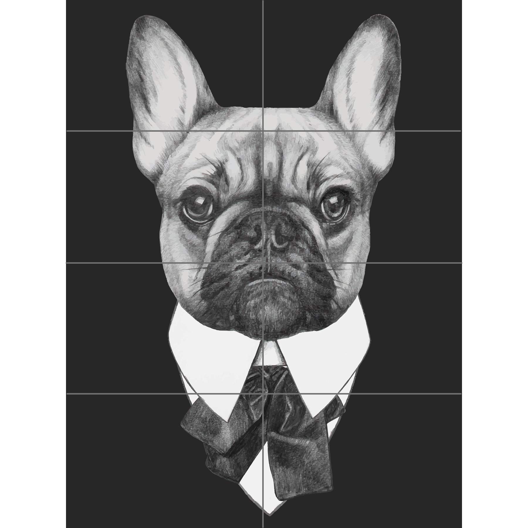 Artery8 Bow Tie French Bulldog Drawing XL Giant Panel Poster (8 Sections)