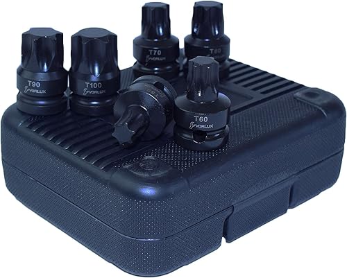 Miniatura 3 de Impacto 1/2" Drive Shallow Stubby Torx Star Macho Bit Sockets T55 - T100 6pc Set