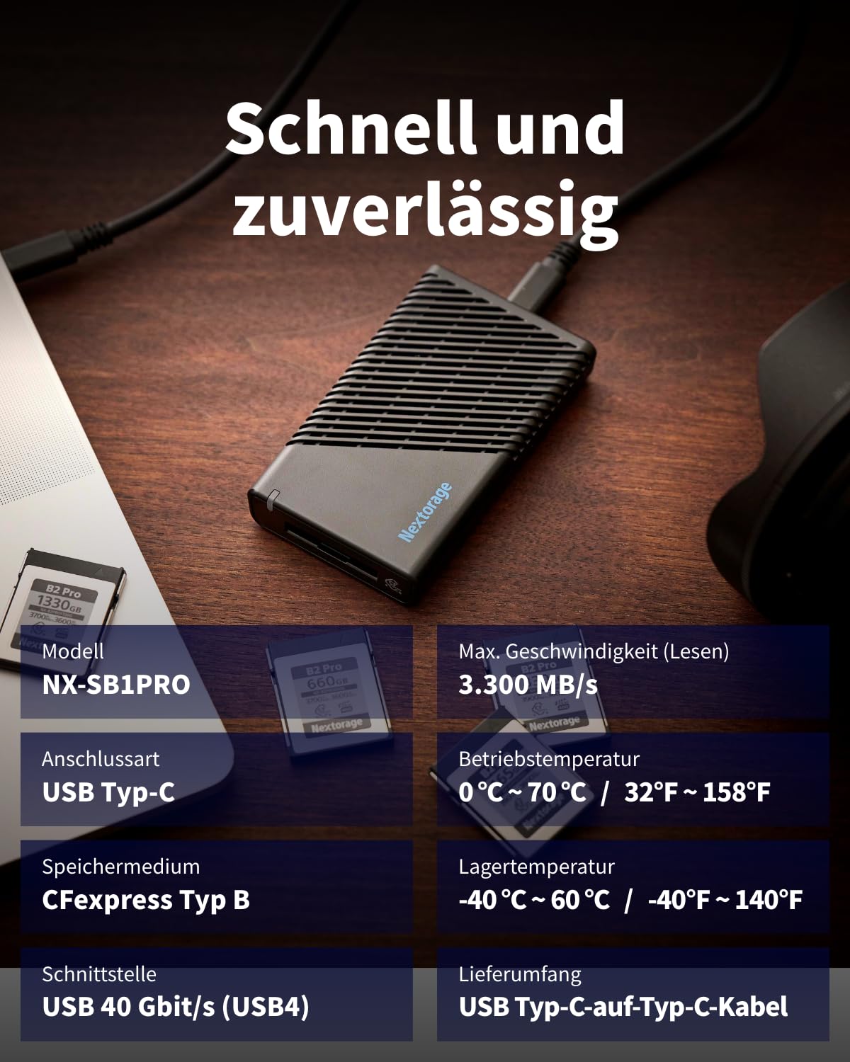 Nextorage CFexpress Type B Card Reader (USB 40Gbps CFexpress Type B Card Single Slot)