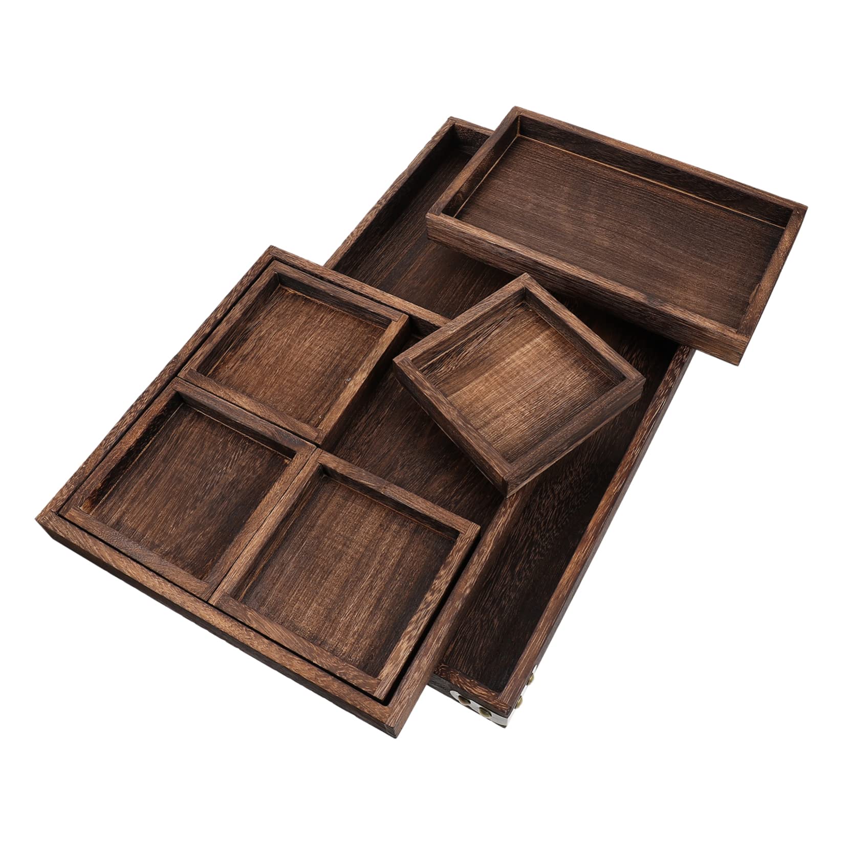 Alipis Bandeja de Madera Rectangular para Servir Alimentos, Diseño Sencillo y Práctico, Resistente al Agua, Adecuado para Té y Aperitivos