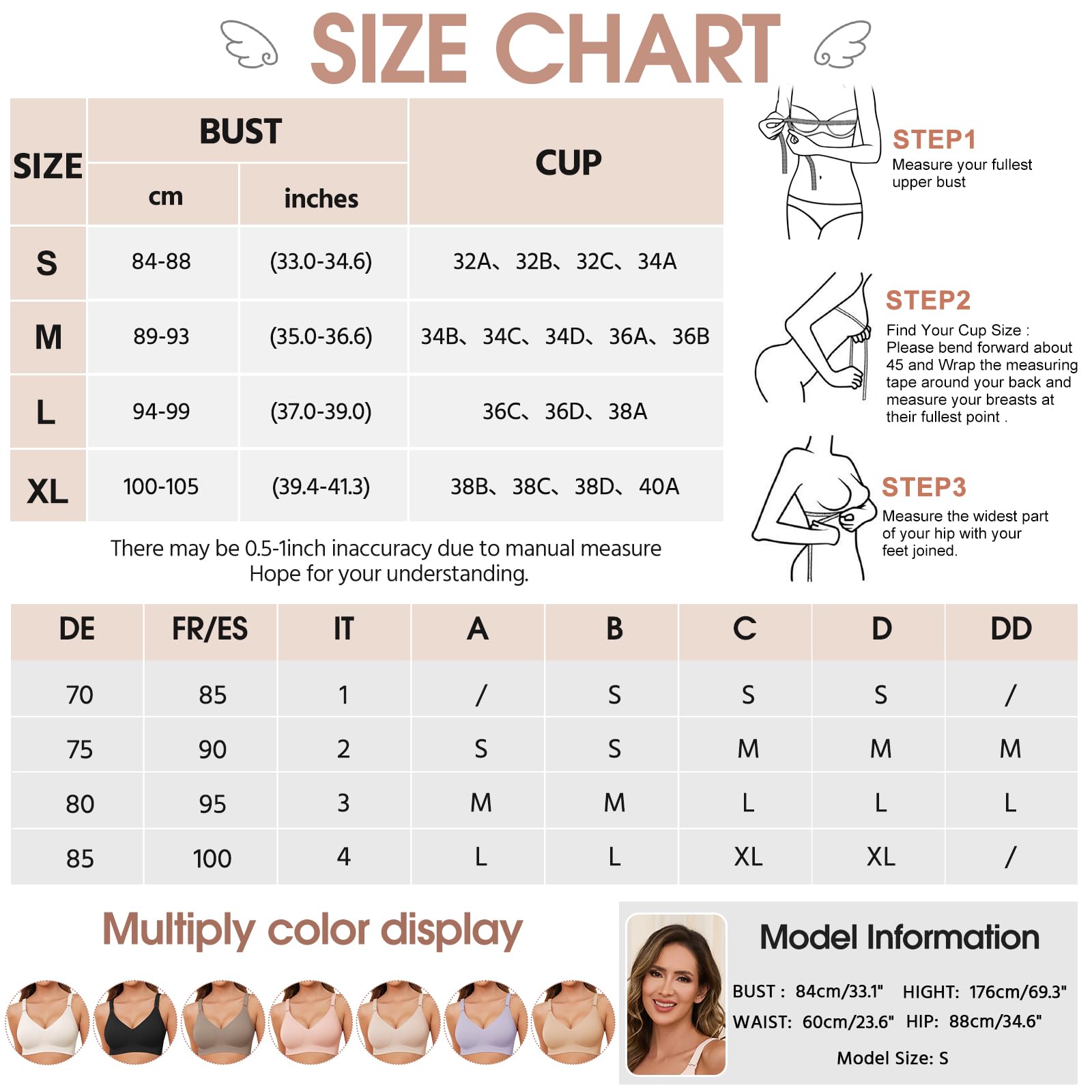 Lonya Donna Reggiseno Senza Ferretto Lovable Reggiseni Senza Cuciture Push Up Comodo Reggiseno Imbottito Zero Feel Cinghie Regolabili