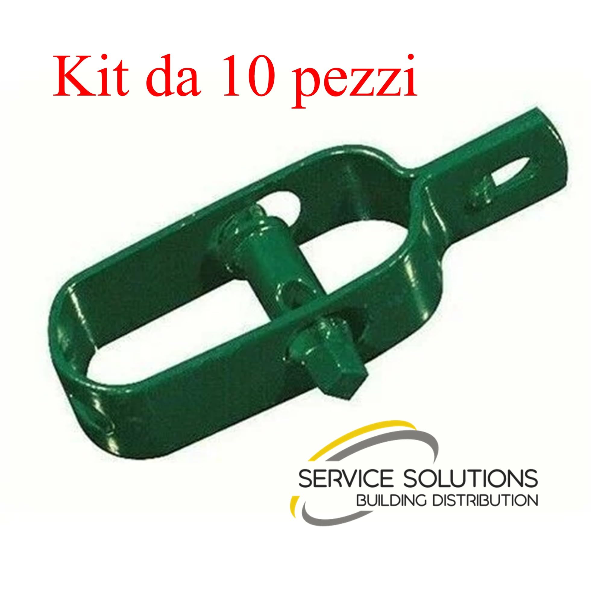 SERVICEWEBSHOP | Kit Tiranti Tendifilo in Acciaio Zincato Verde – Per Recinzioni, Filo Tensionato, Reti Metalliche, Giardino, Stendibiancheria – Resistenti e Facili da Installare (10 PEZZI)