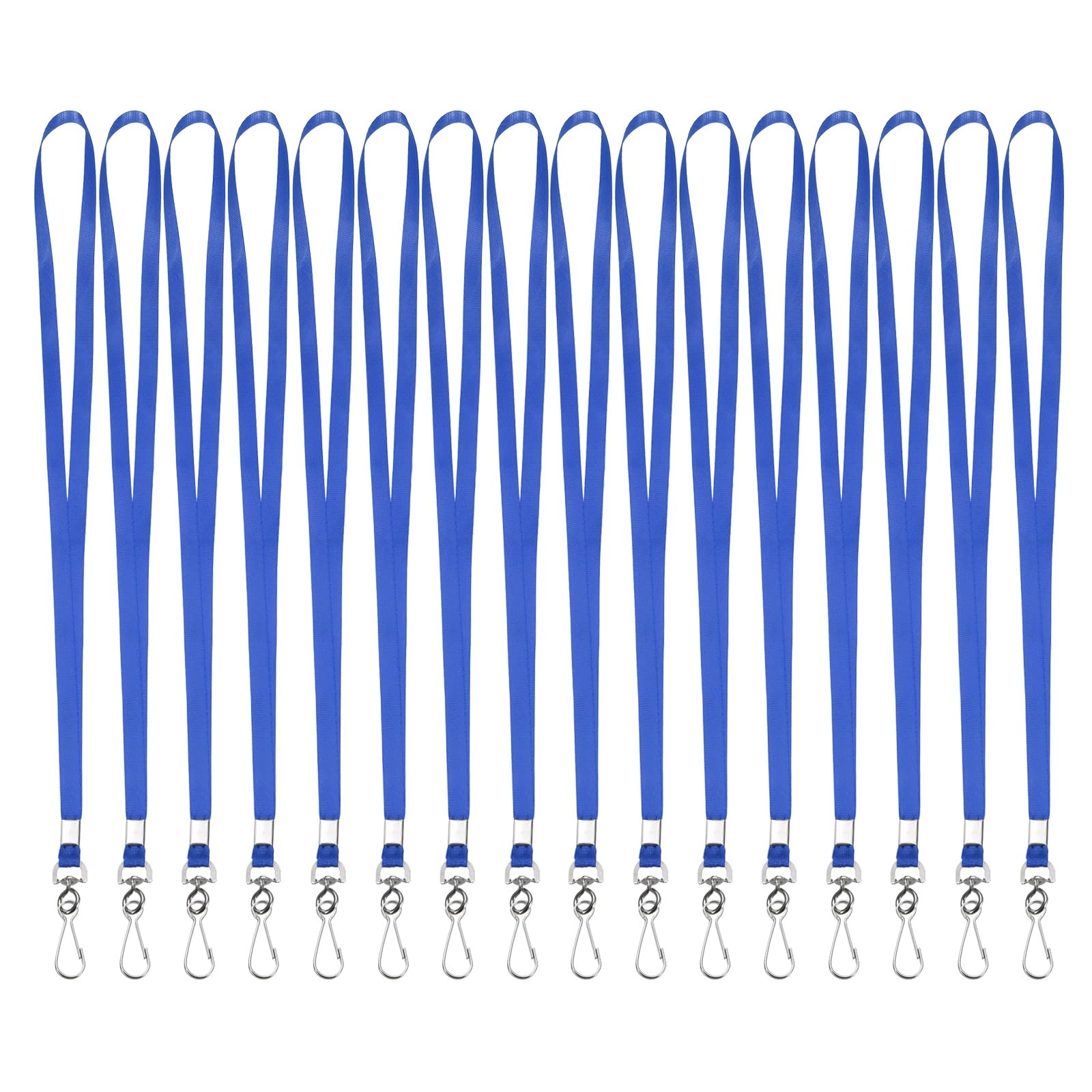 PATIKIL 100Pcs Lanyards Bulk, 47cm Badge Lanyard Neck Nylon with Clasp for ID Badge Keys Worker Name Tag Wallet Cruise Phone Events Office, Blue
