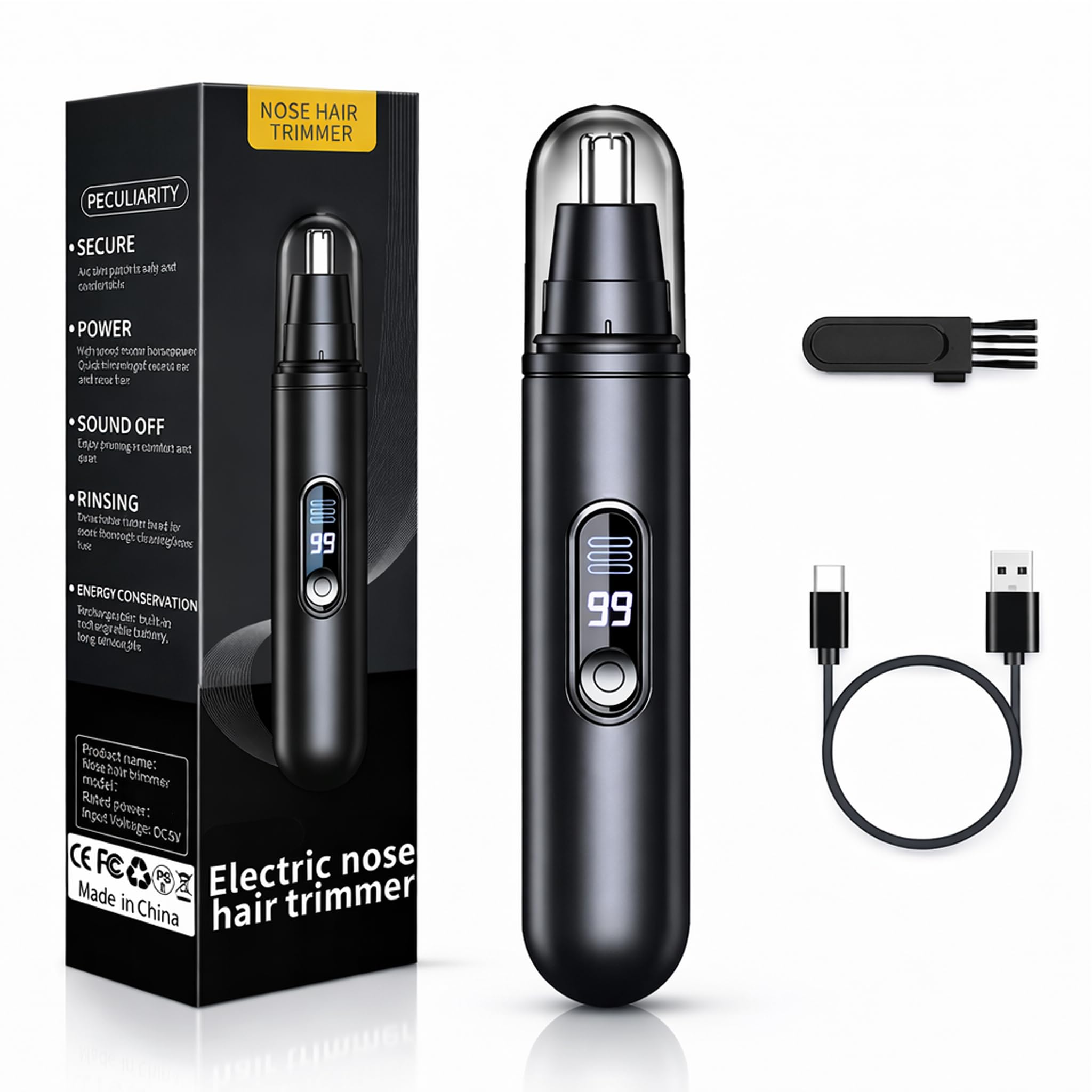 Boulton Rechargeable Nose Hair Trimmer for Men & Women