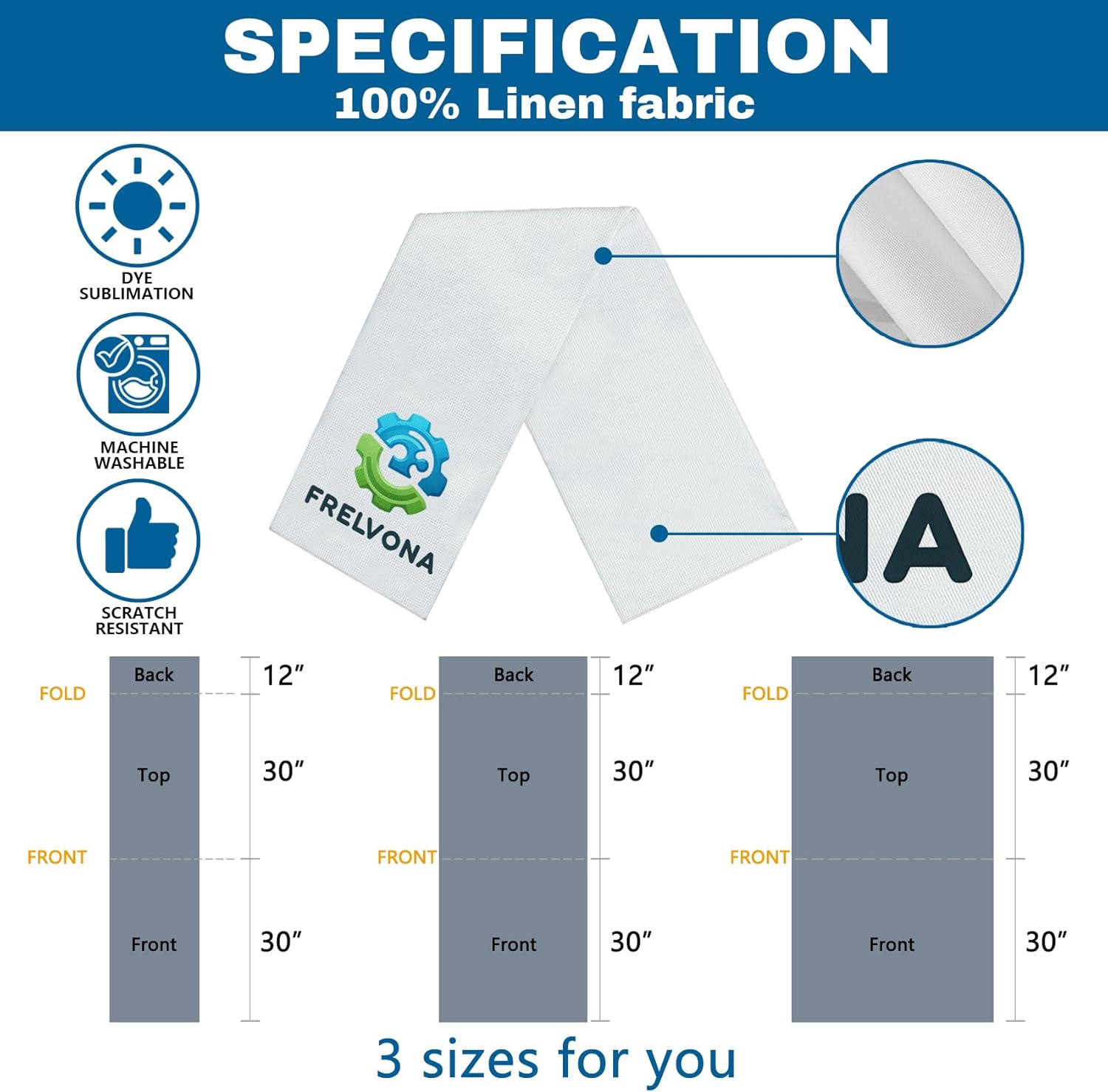 Custom Table Runner with Business Logo 36 in x 72 in, Customzied Banner and Signs, Personalized Vendor Display Supplies Customizable Promotional Items with Your Logo Table Cloth