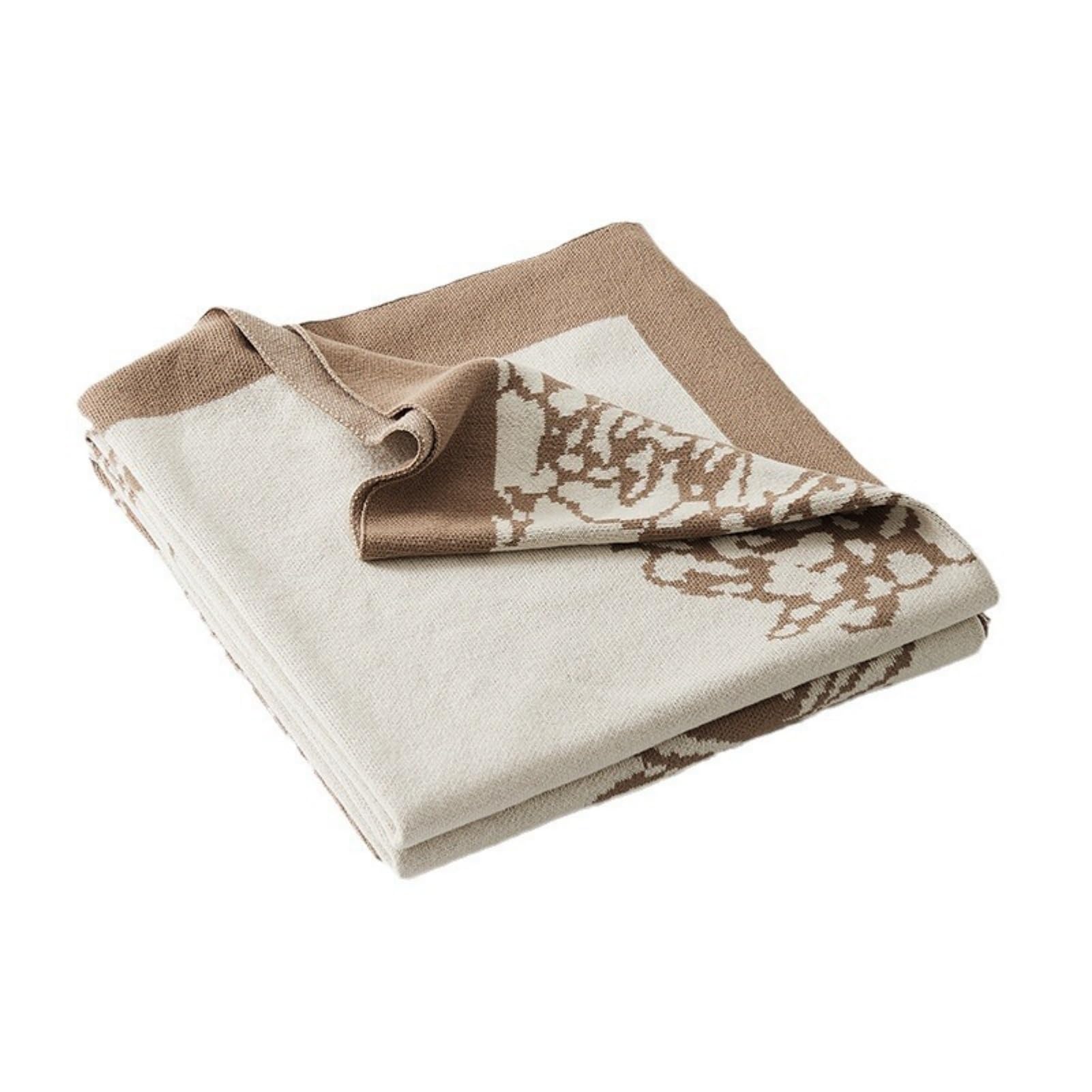 Couverture décorative 100% coton au motif floral raffiné pour un intérieur chic
