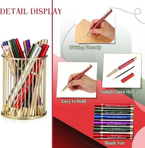 Miniatura 3 de Glenmal 50 bolígrafos de agradecimiento a granel para regalar a los empleados a granel con citas inspiradoras grabadas para profesores, compañeros