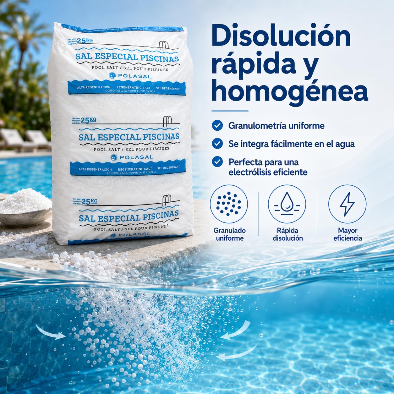 Sal Marina Piscinas CLORACIÓN Salina Saco de 25 kg