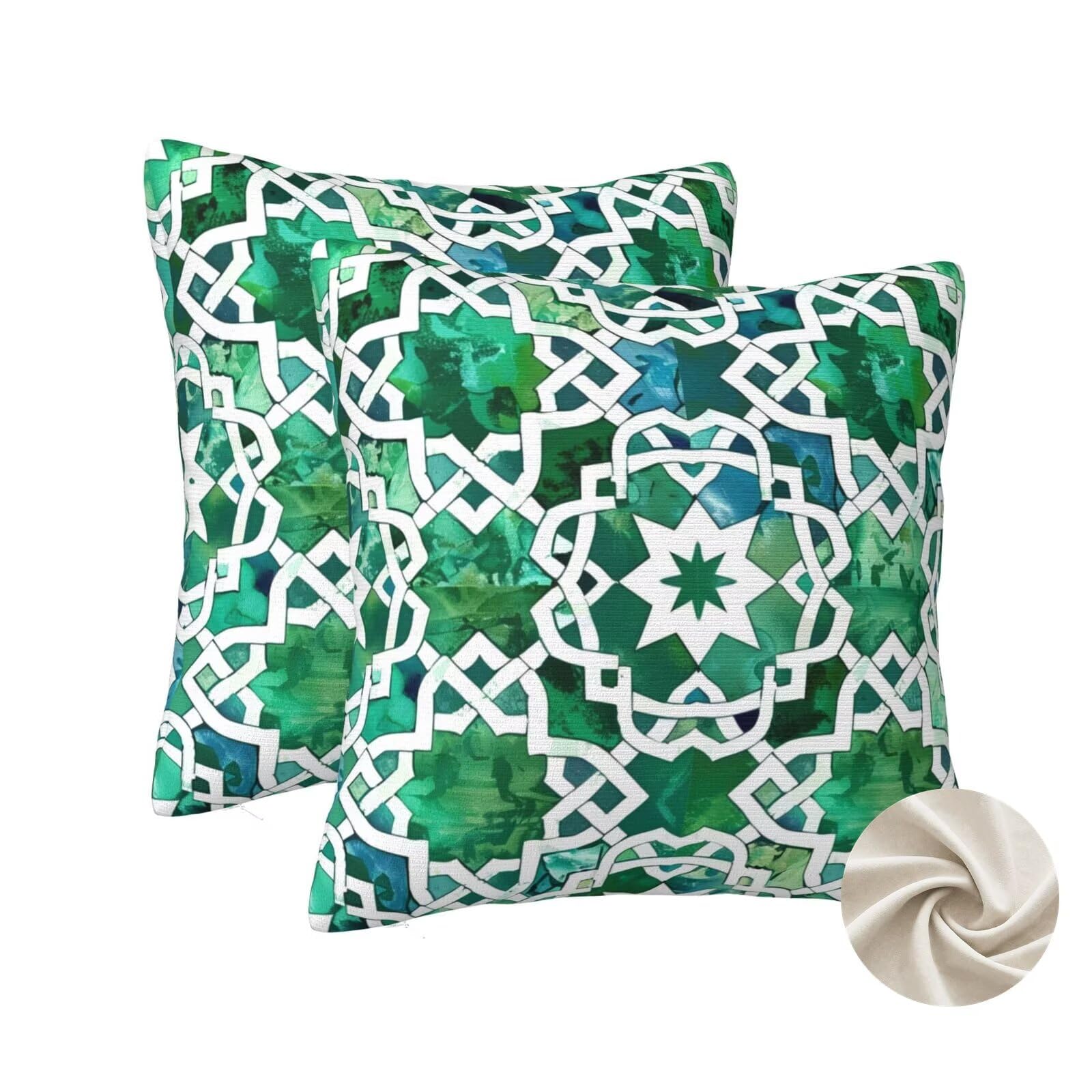 Housse coussin 60x60 douce inspiration Inde pour décoration raffinée