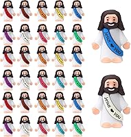 30PCS Mini Jesus Figures Bulk - Multicolor Tiny Religious Figurines for Easter Egg Hunts & Gifts