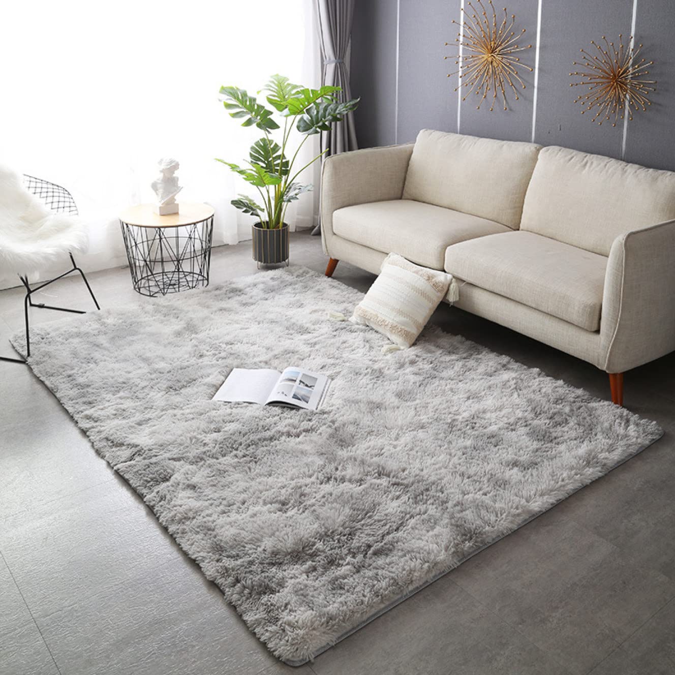 バッファロー？ 毛皮 敷物カーペット 約200×230cm 2｜住まい、インテリア