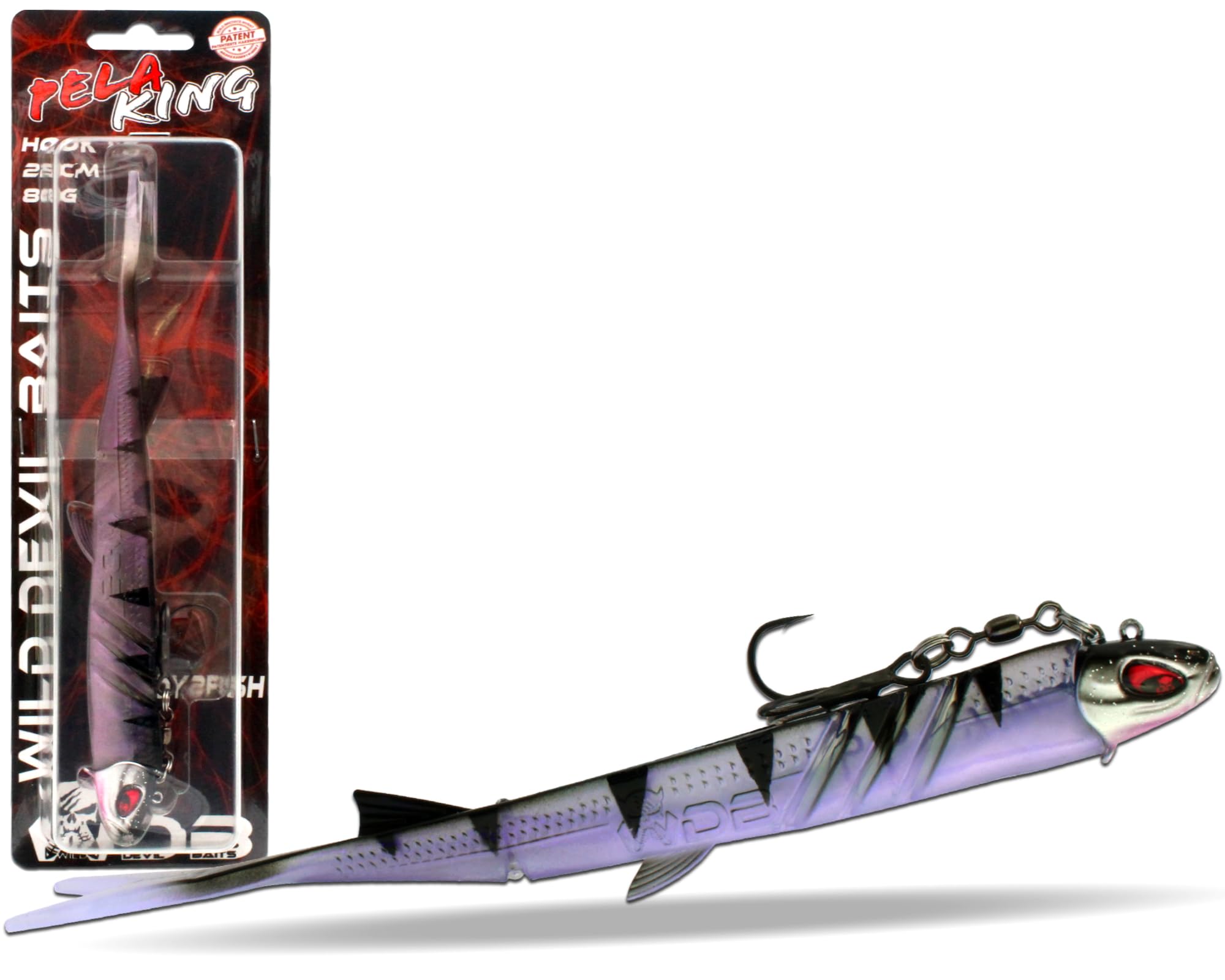 Wild Devil Baits Pela King Pelagic Kder Pelagisch Angeln Shad Kunstkder  Vertikal Kder V Tail Gummifisch (Baby Zander) : Amazon.de: Sport & Freizeit