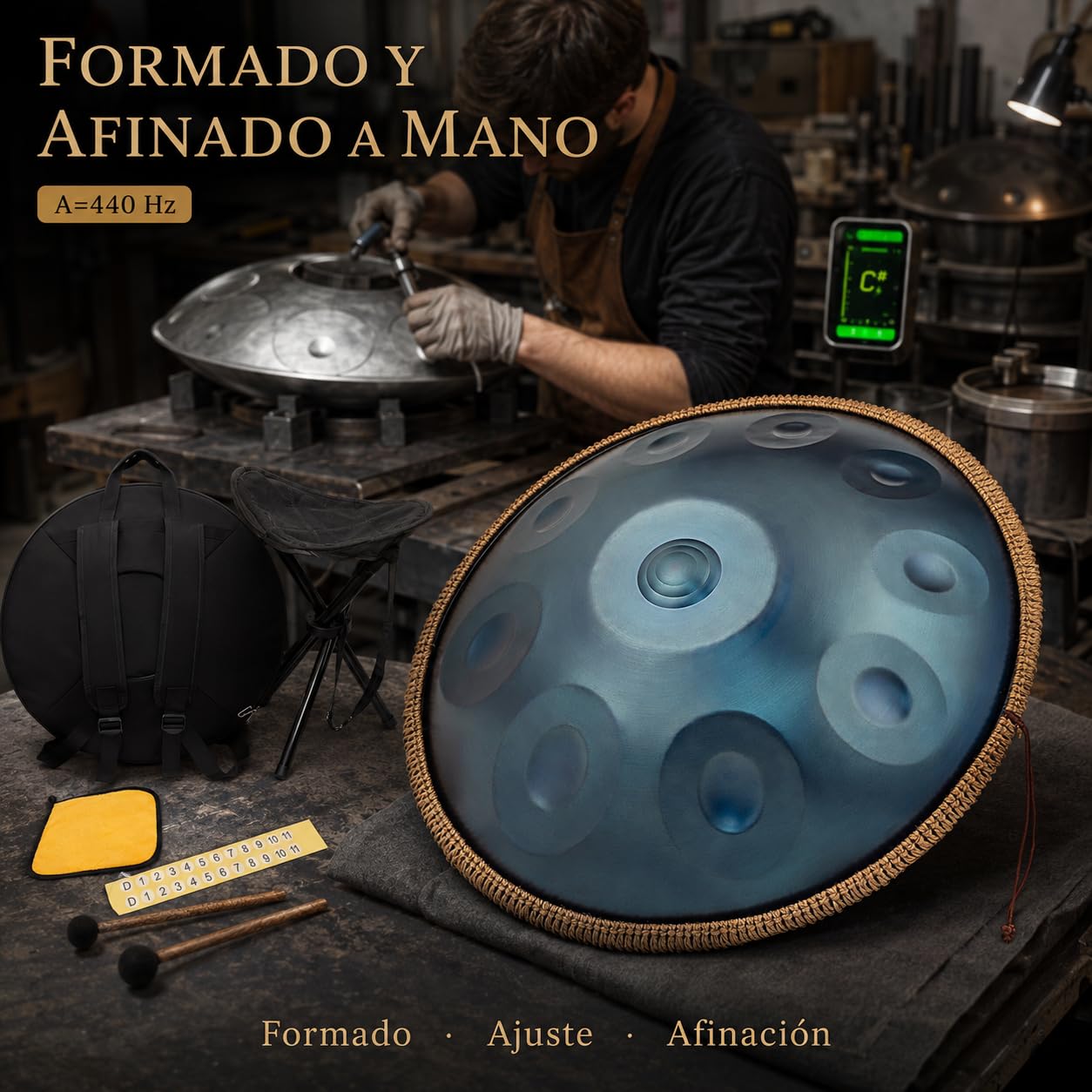 Handpan 440 Hz, 3 Notas Centrales, Para MeditacióN Y Familia