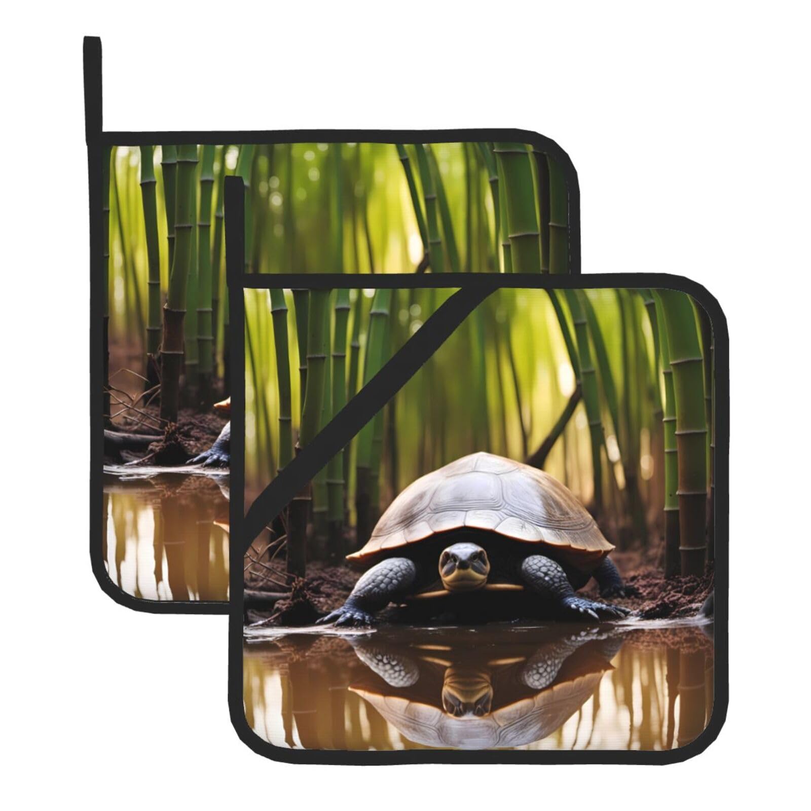 cute turtle Square Heat Resistant Trivet Set Thick and Durable for Baking Barbecue Cookware Oven