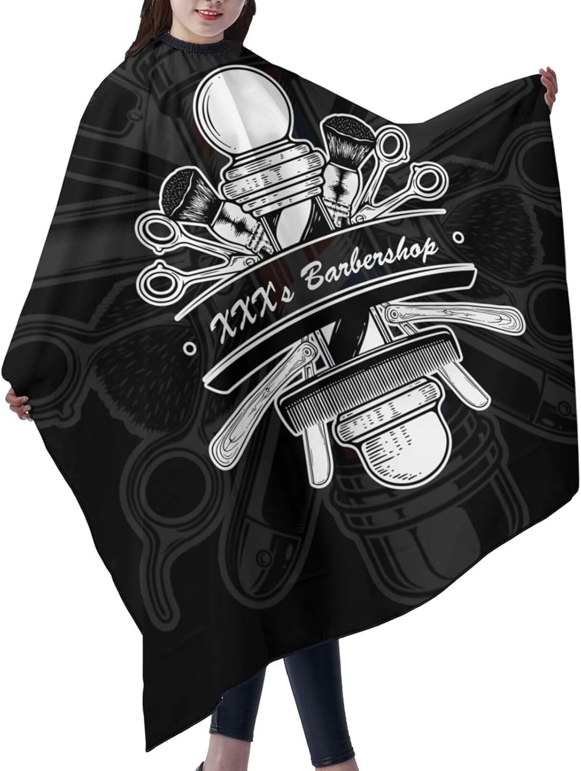 Custom Barber Cape - Add Your Photo, Text, Logo for Personalized Hairdresser Cape - Men's Customized Hair Cutting Cape for Home Salon and Barbershop