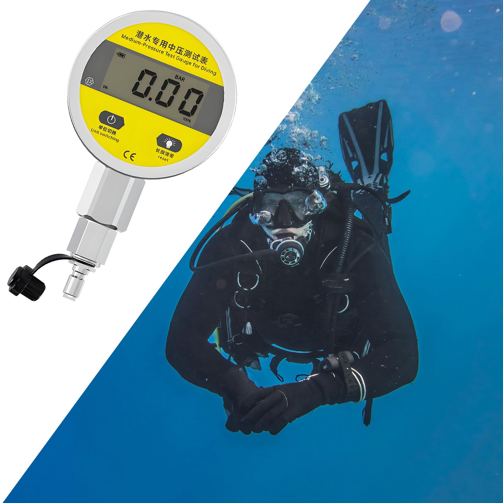 Precisely Scubas - Instrumento de presión de buceo, monitor subacuático, instrumento de buceo profesional, monitor submarino
