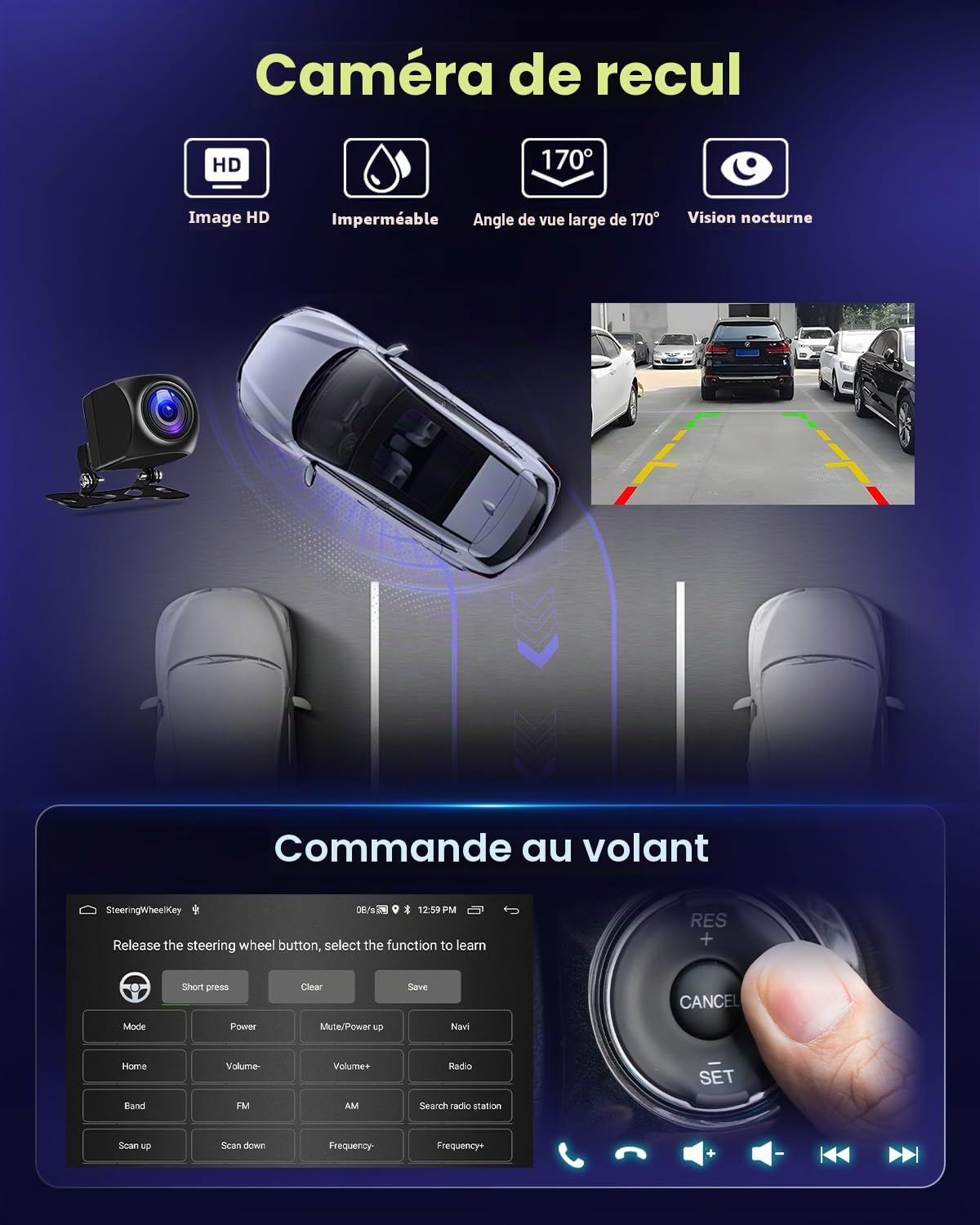 Hikity Android 15 2G+64G Autoradio Carplay pour Renault Trafic II 2001–2010