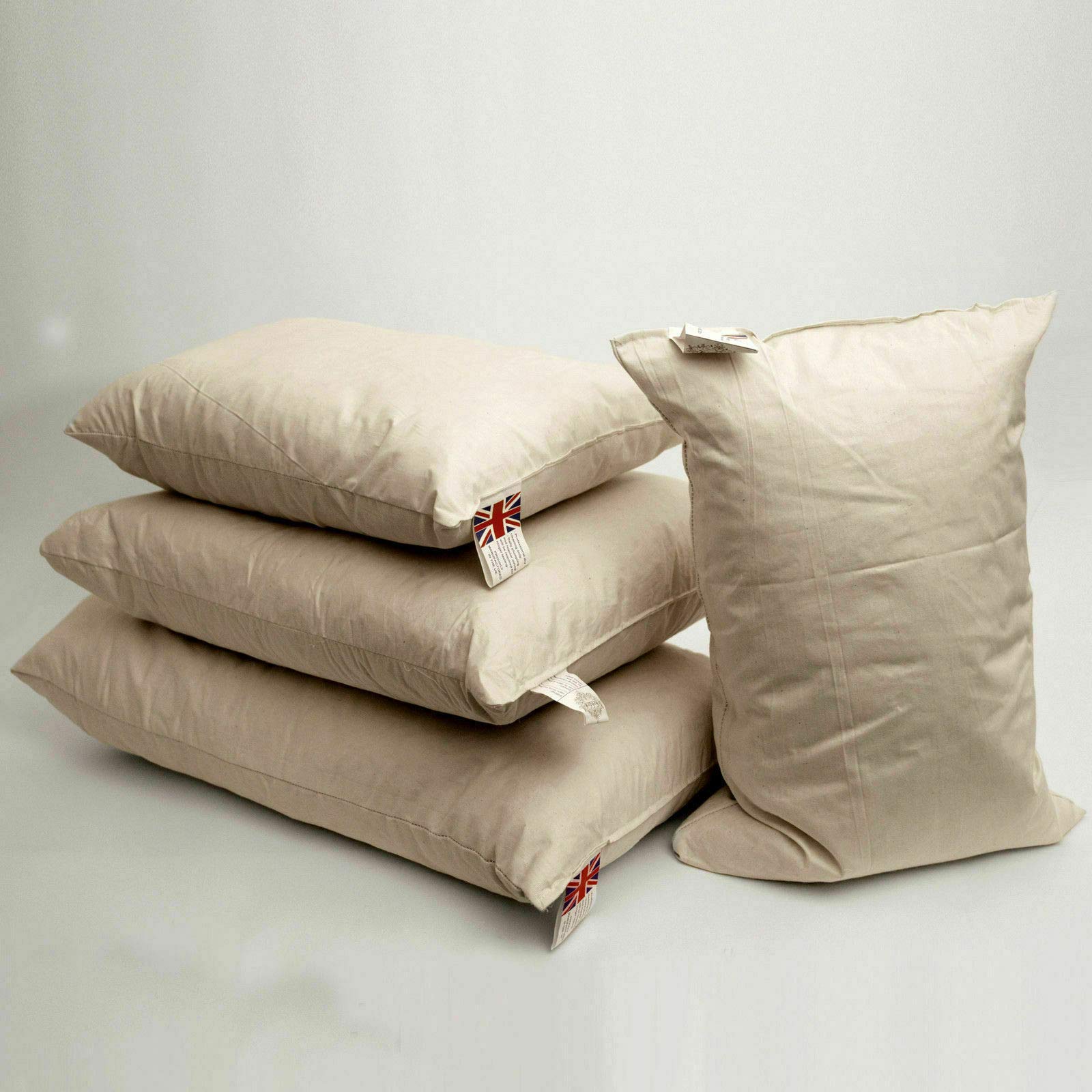 Willows Direct White Rectangular Oblong Boudoir Duck Feather Cushion Pad Inserts Fillers Scatters 14"X24"(35Cm X 6Cm)