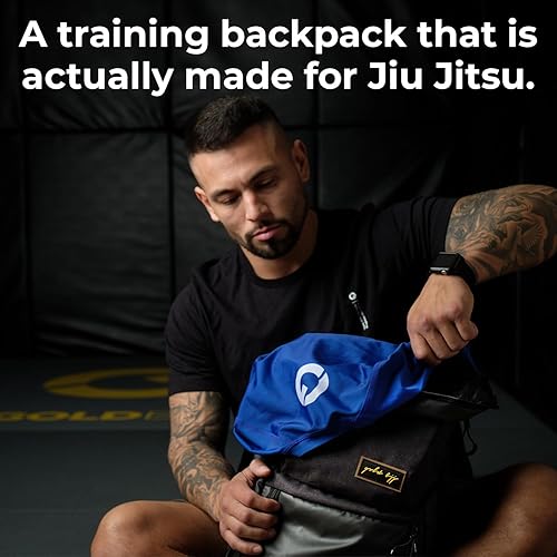 Miniatura 6 de Gold BJJ Mochila Jiu Jitsu - Bolsa de gimnasio resistente con bolsillo impermeable Gi
