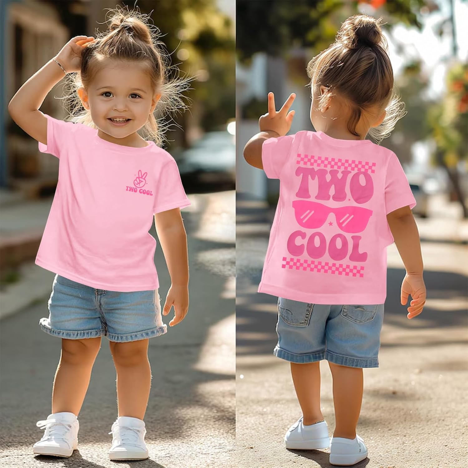 2nd Birthday Shirt Girl Two Cool 2 Year Old Outfit Girl Second Birthday Tshirt Bday Party Gift Short Sleeve Tee Top - Image 4