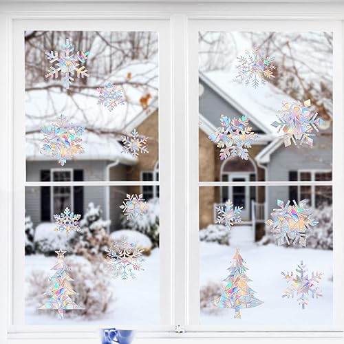 Miniatura 3 de Calcomanías de ventana para golpes de pájaros, adhesivos anticolisión para salvar pájaros, vinilo no adhesivo, adhesivos de arco iris, fácil de