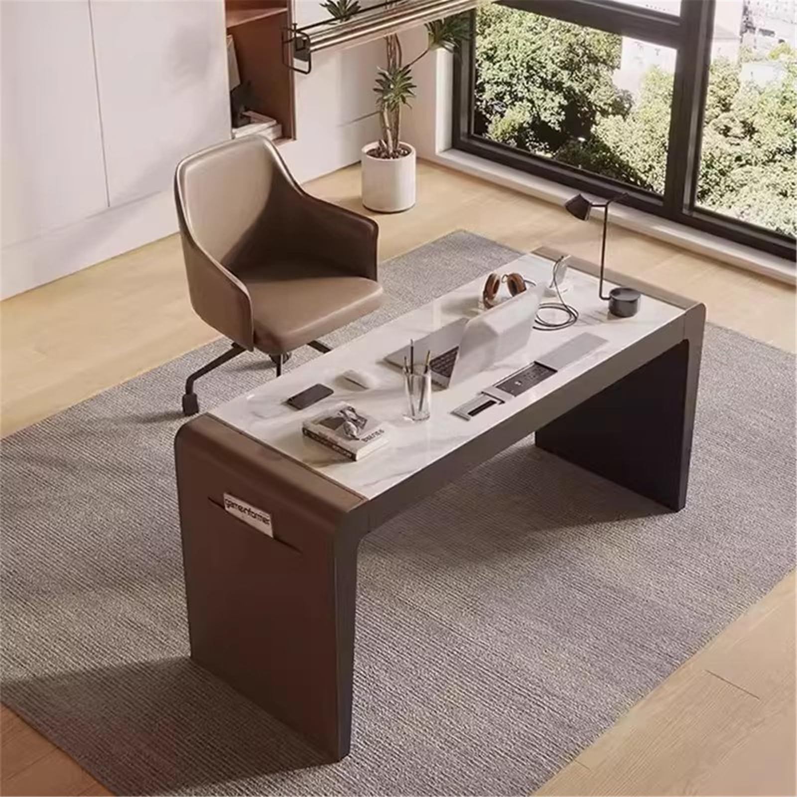 Acrittura Scrivania da ufficio moderna e minimalista con cassetti(L)