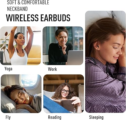 Miniatura 7 de Hearprotek Auriculares inalámbricos, Bluetooth 5.4, suaves y ligeros, para dormir, más de 25 horas de reproducción, ideales para dormir de lado,