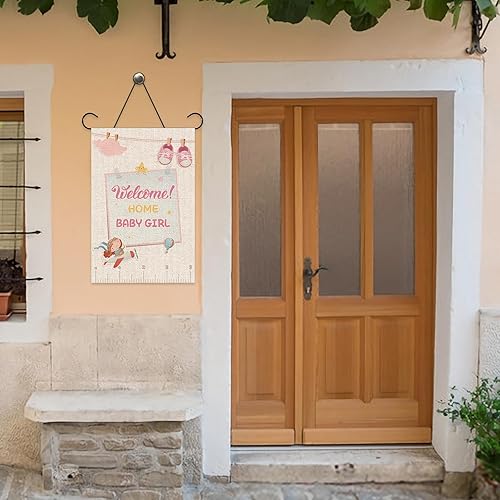 Vista 6 de WeBenison Bandera de jardín con texto en inglés "It's a Girl" ("It's a Girl") - Letrero de bienvenida a casa de bebé, baby shower, patio, césped