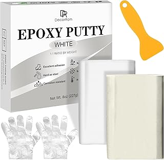 Epoxy Putty - 8oz / 227g Pool Putty, 2 in 1 Underwater or Above Fast Repair, Fix Leaks, Cracks, Filling, Sculpting - 2 Part Epoxy Sculpt Clay for Metal, Tile, Concrete, Plastic, Ceramics (White)