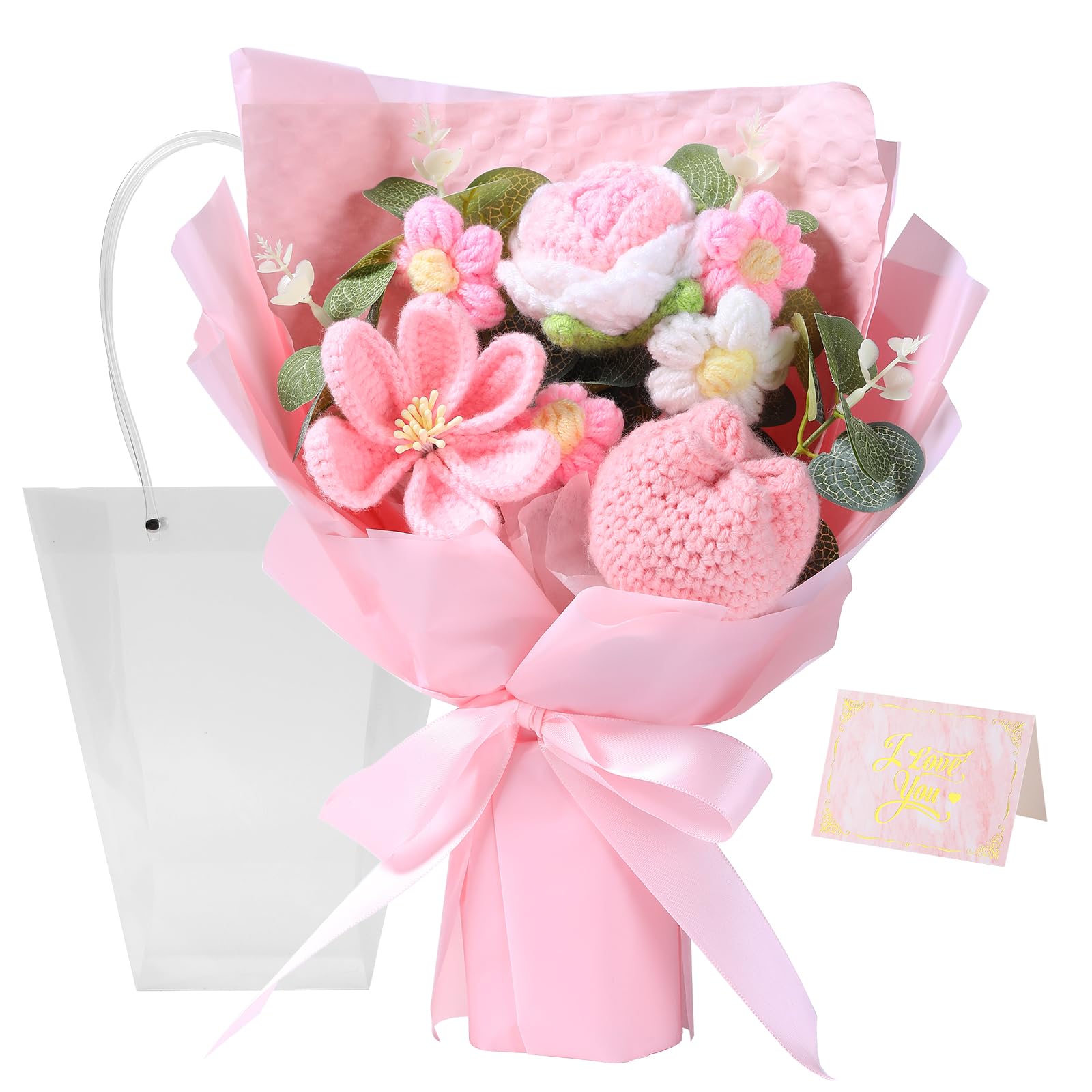 Amazon.com: LIXUNIANCHEN ‌Hand Crochet Romantic Bouquet