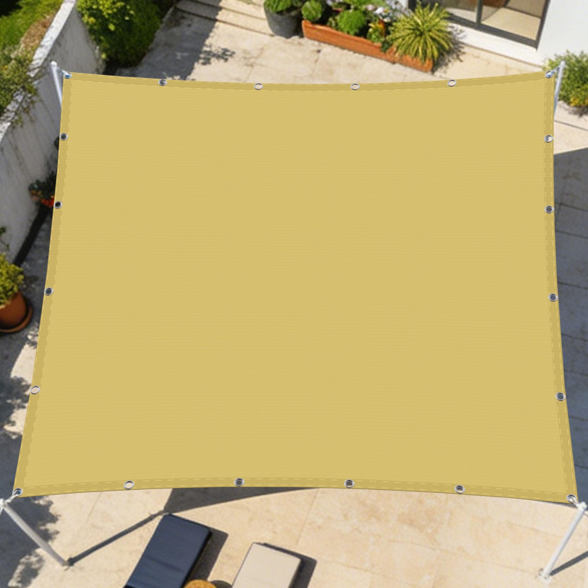 Voile d'ombrage étanche rectangulaire 3.5x5 m toile imperméable extérieur